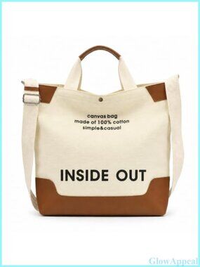Cotton Canvas Tote Bag Crossbody Handbag Adjustable Strap Coin Purse